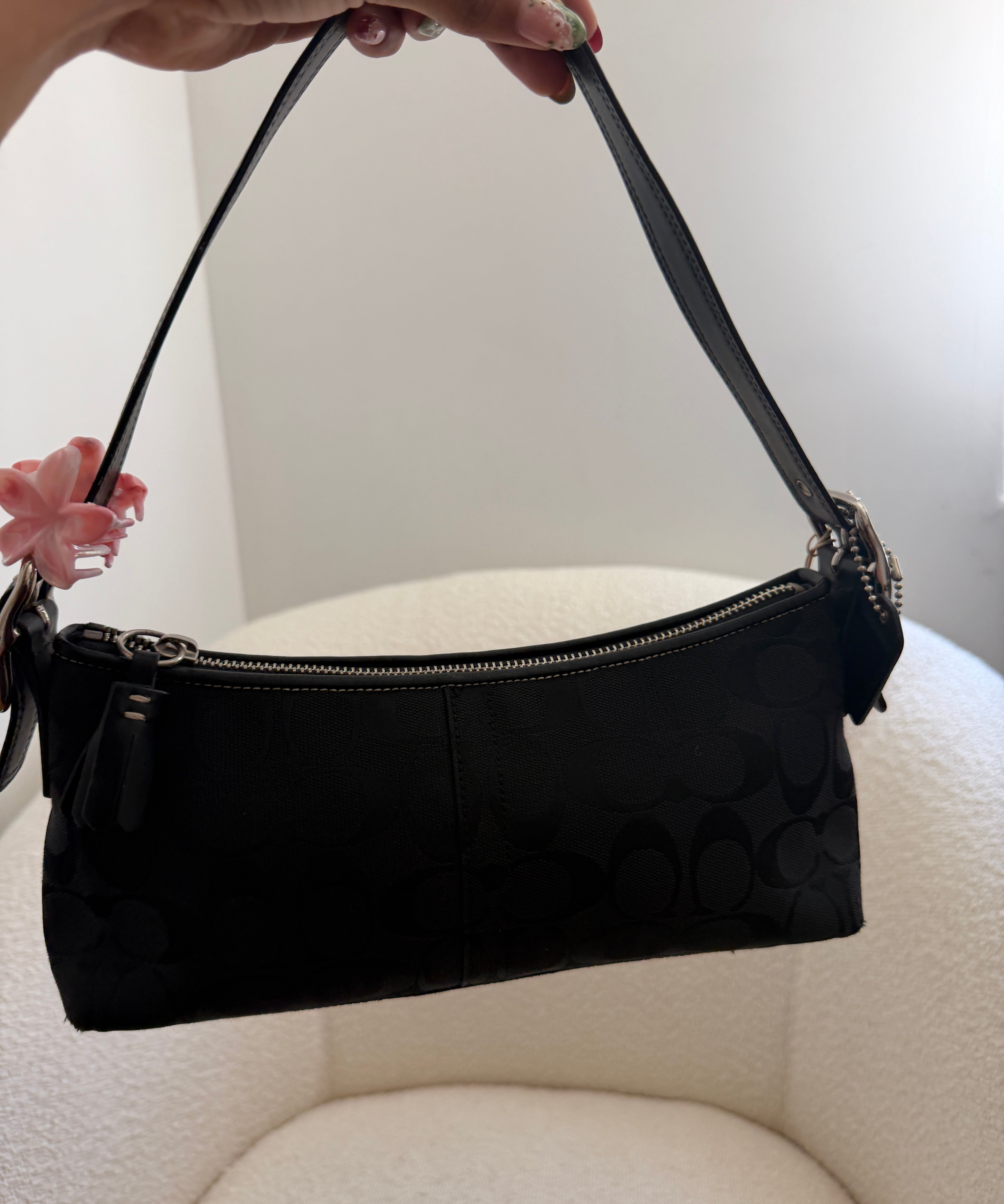 Coach Black Signature East West Baguette