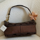 Coach Brown Stripe Monogram Mini Carly Bag