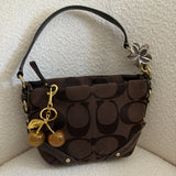 Chocolate Brown Canvas Small Carly Bag