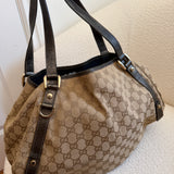 Brown GG Gucci Canvas Tote Bag