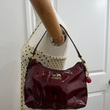 Coach Burgundy Patent Leather Madison Shoulder Bag