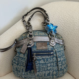 Coach Denim Poppy Signature Tote Bag