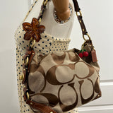 Coach Brown Signature Medium Carly Bag
