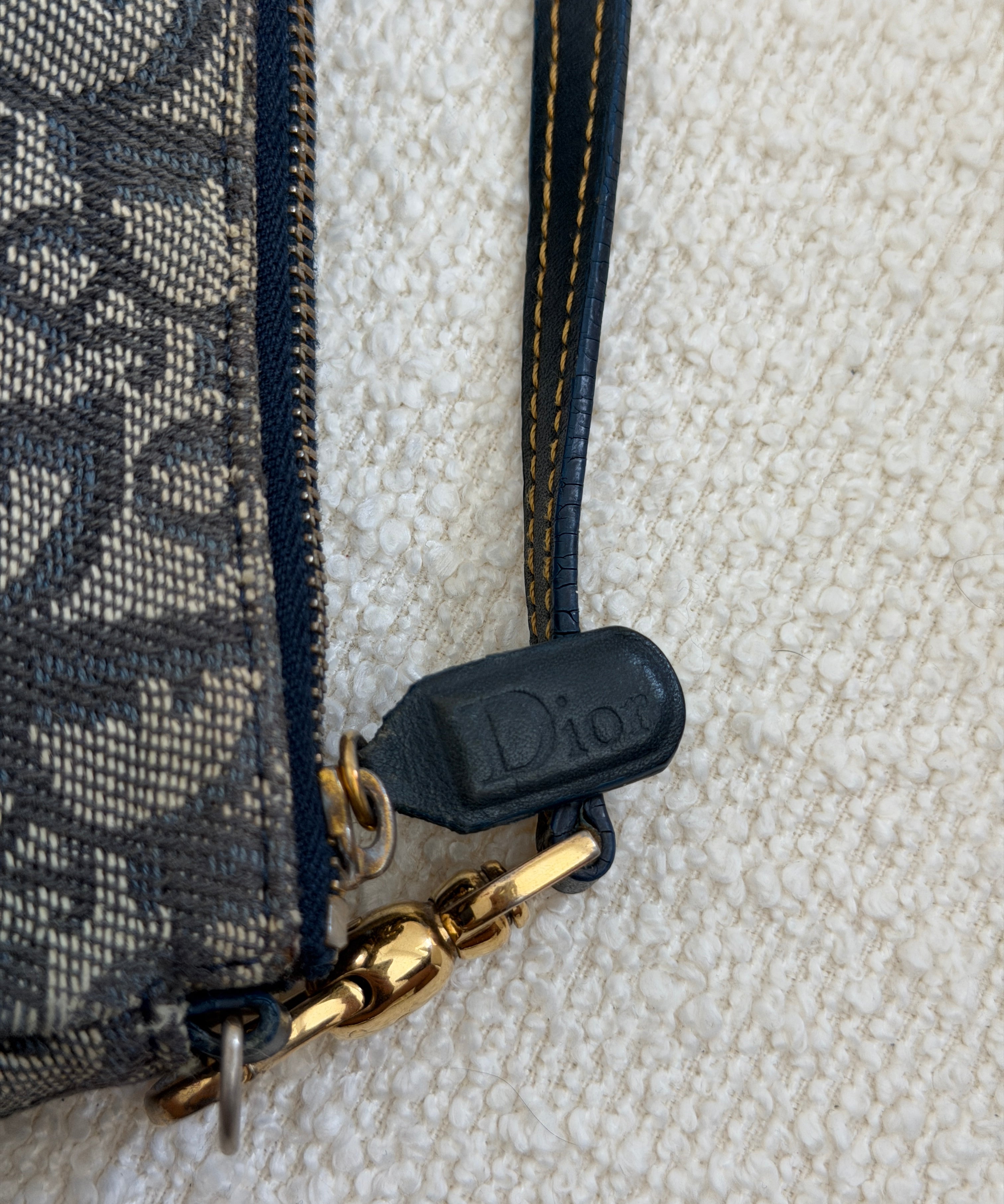 Navy Dior Saddle Trotter Shoulder Bag