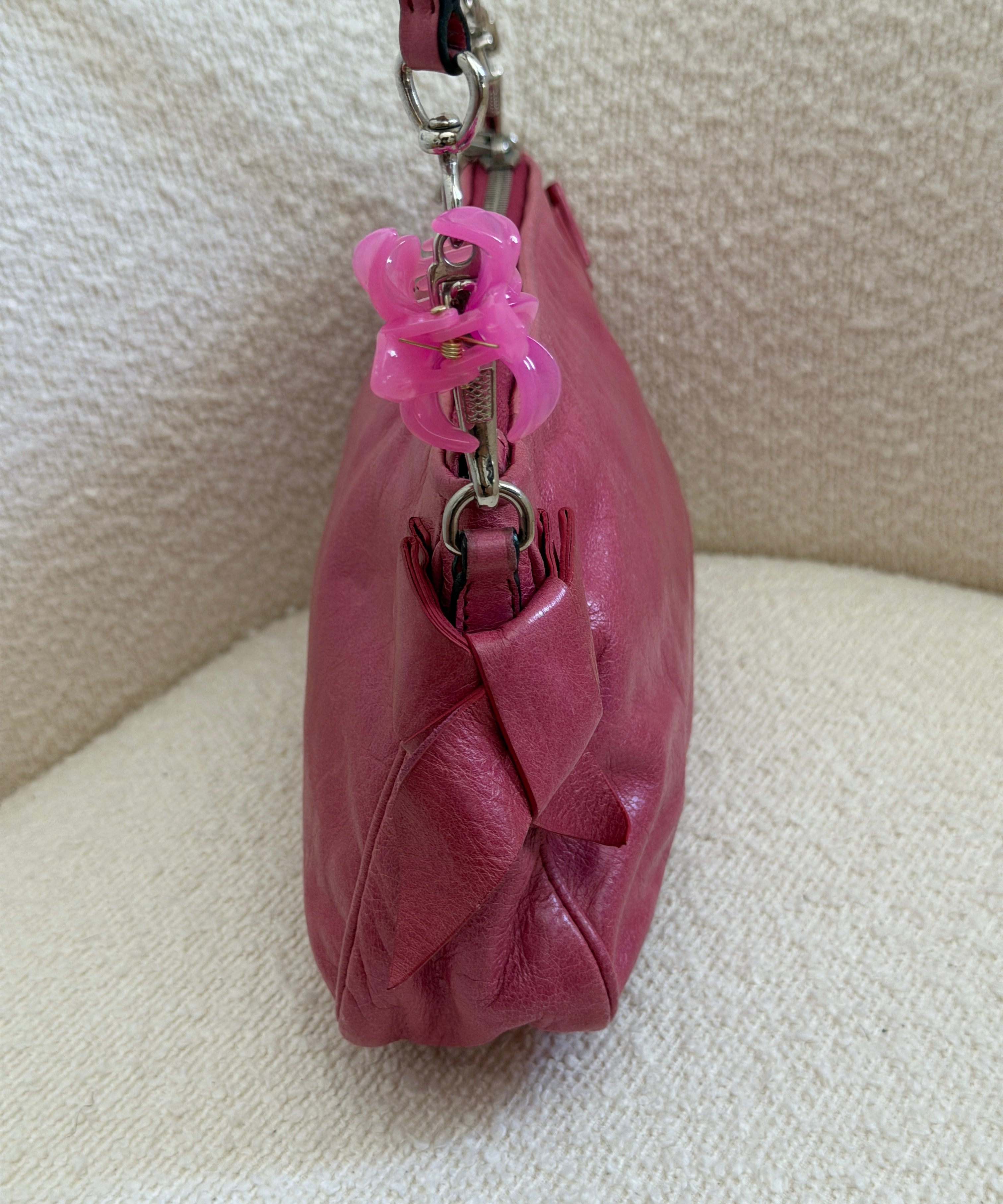 Miu Miu Mauve Hot Pink Lux Bow Leather Pochette