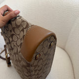 Tan Coach Signature Tote Bag