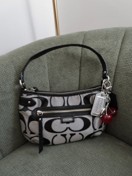 Coach Grey Poppy Signature Shoulder Bag