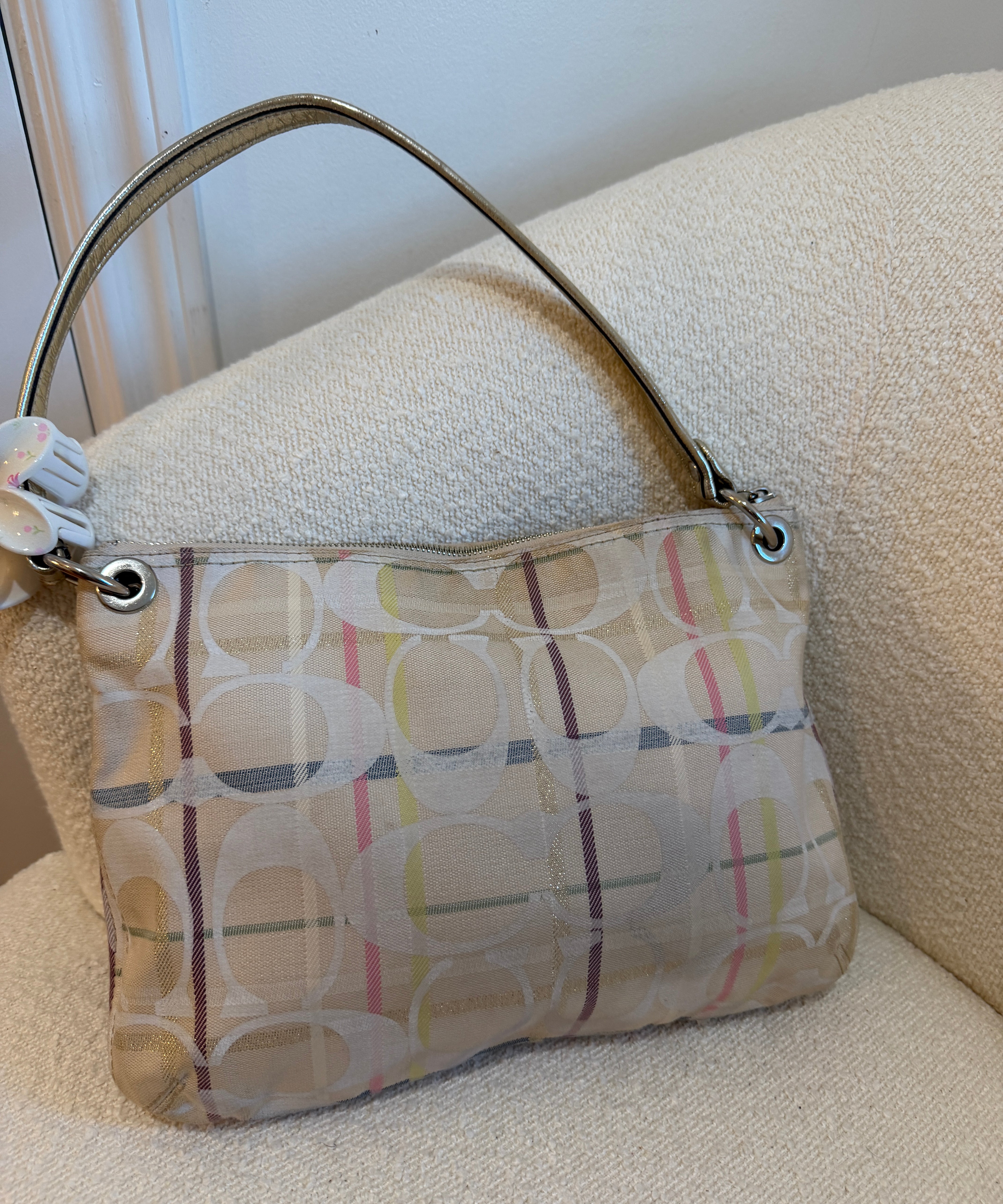 Rare Coach Poppy Multicolored Plaid Madras Bag