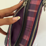 Coach Purple Plaid Poppy Signature Shoulder Bag