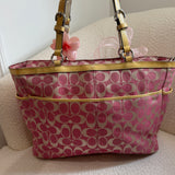 Rare Coach Pink Signature Tote Bag