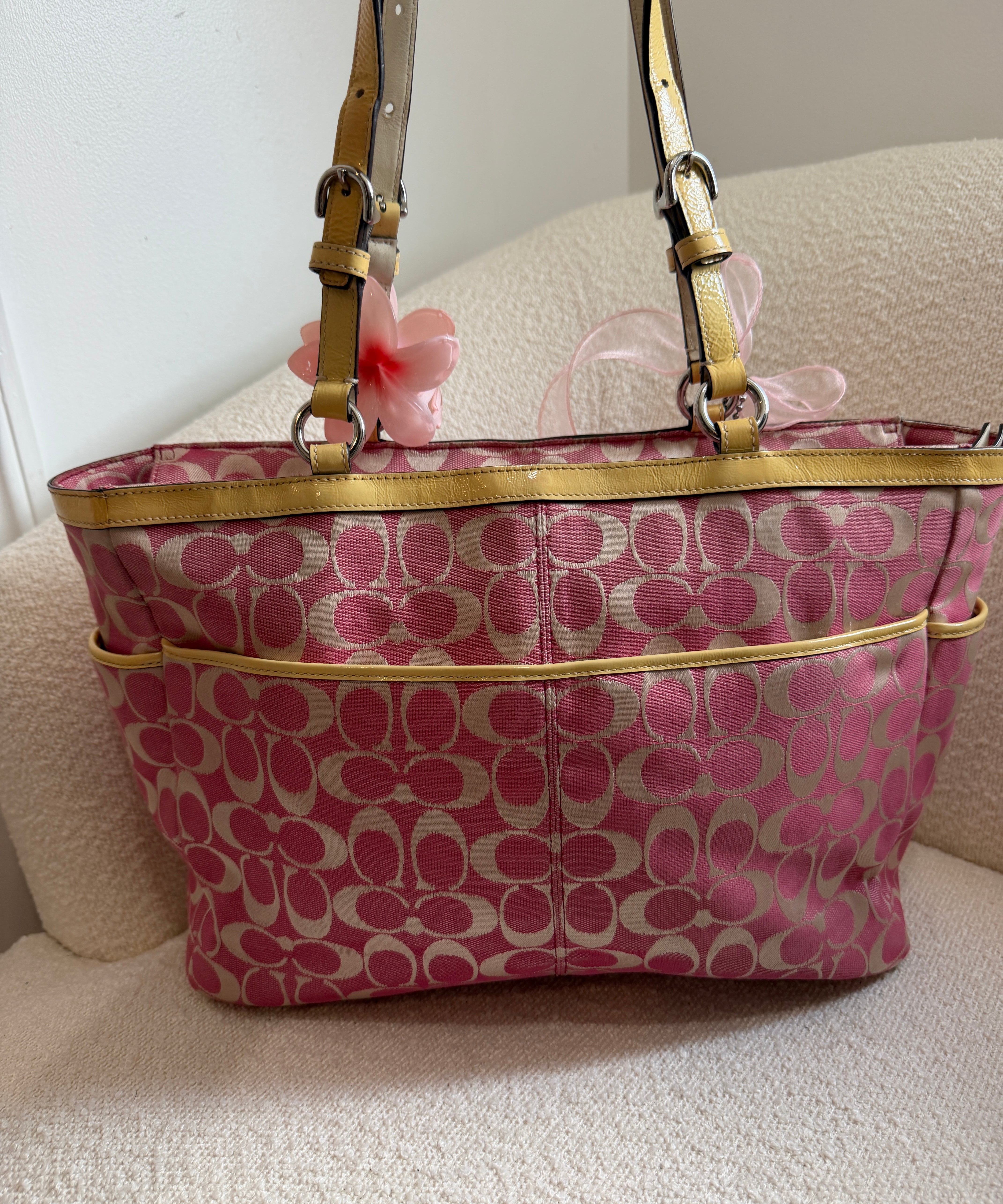 Rare Coach Pink Signature Tote Bag