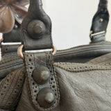 Grey Balenciaga Giant City Bag with Brogue Hardware