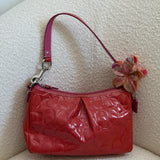 Coach Orange Patent Leather Optic Pochette