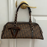 Brown Dior Romantique Trotter Boston Bag