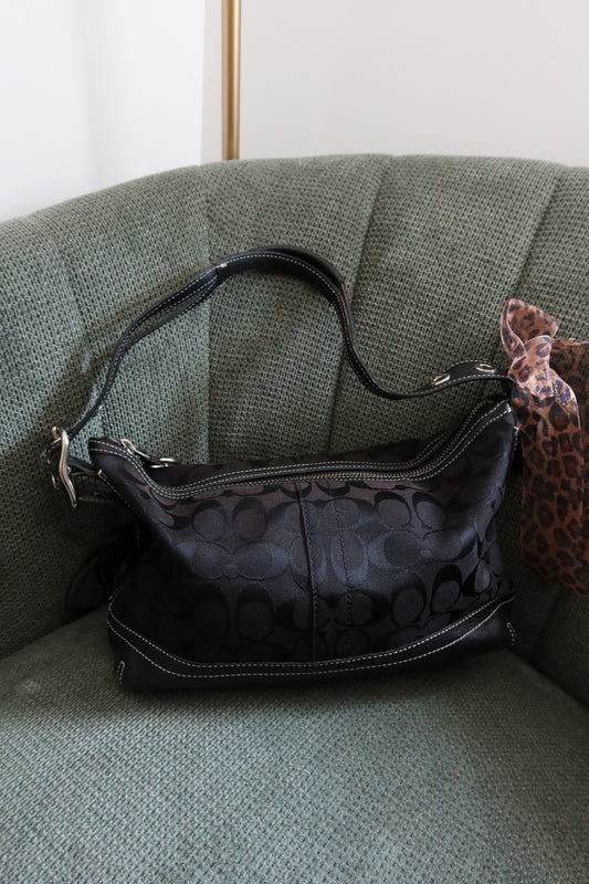 Coach Black Monogram Shoulder Bag