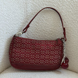 Rare Coach Red Signature Demi Hamptons Bag