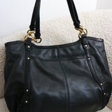 Coach Black Leather Tote Bag