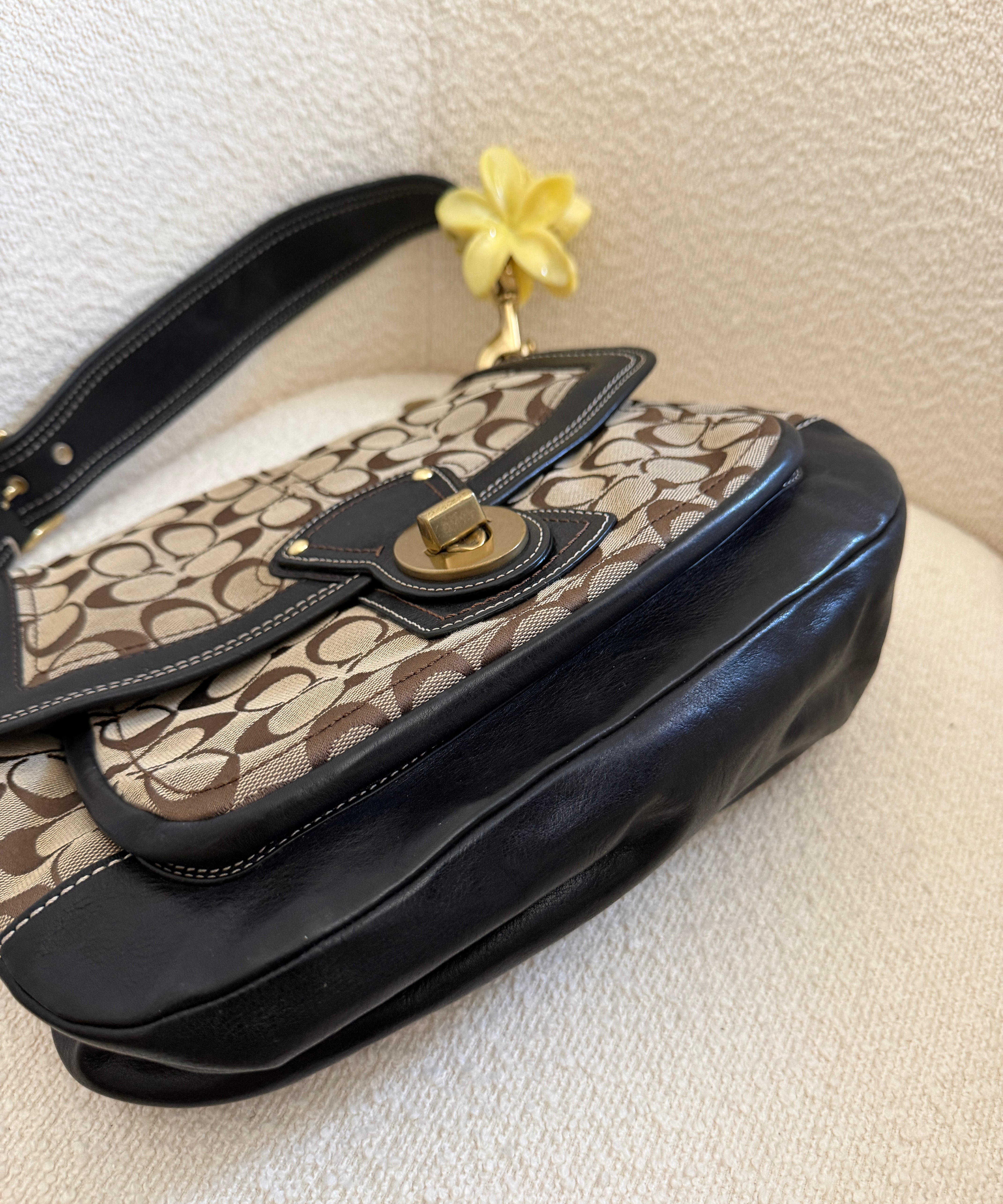 Coach Canvas Ali Legacy Turnlock Bag