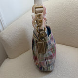 Coach Plaid Madras Poppy Medium Shoulder Bag
