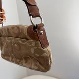 Coach Mini Tan Pleated Optic Soho Bag