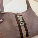 Taupe Suede Gucci Jackie Shoulder Bag