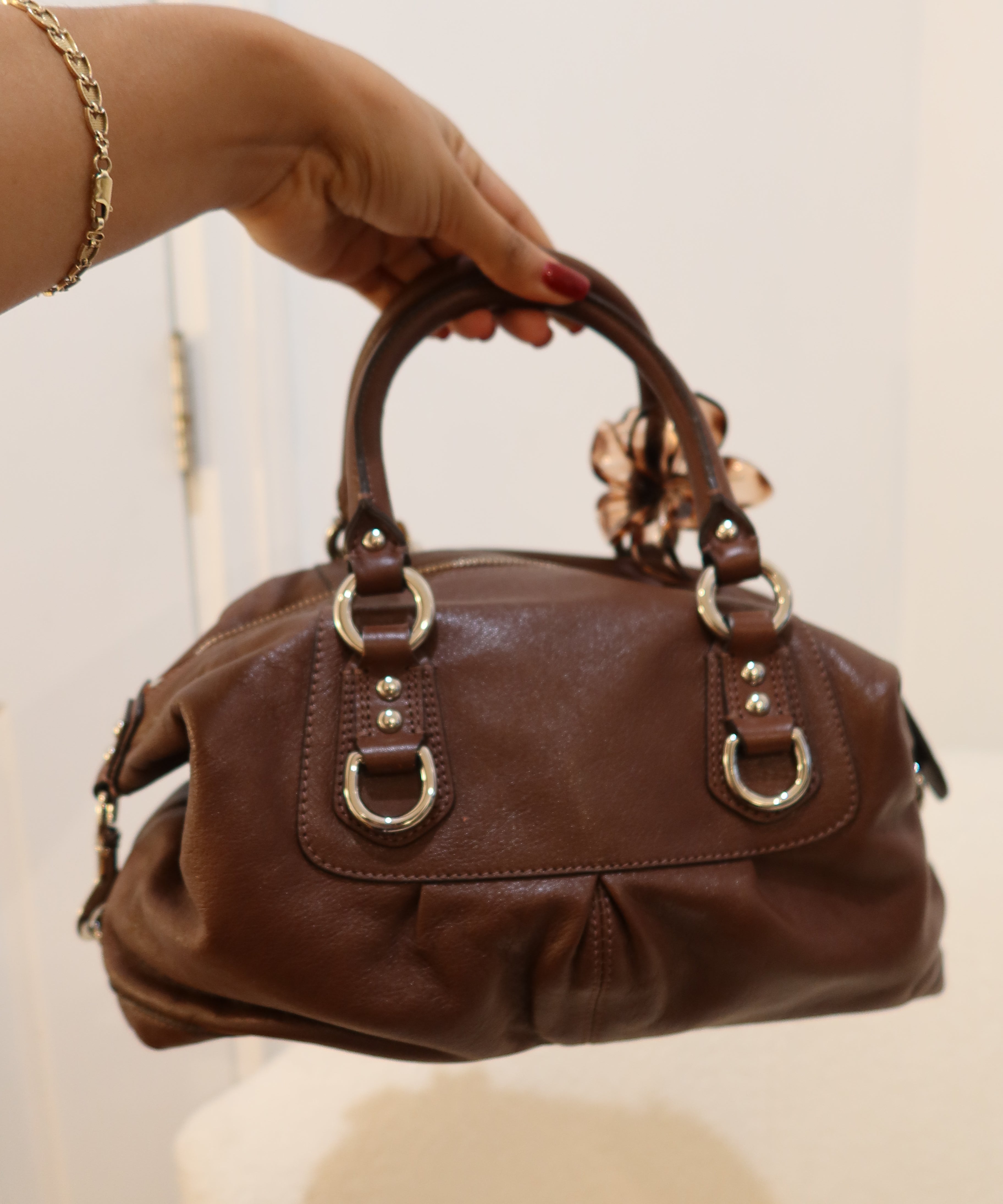 Brown Leather Coach Sabrina Madison Bag