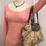 Coach Brown Signature Ashley Carry-All Bag