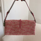Limited Edition Coach Pink Mini Signature Lurex Clip Flap