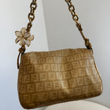Fendi FF Gold Mini Mamma Baguette Shoulder Bag