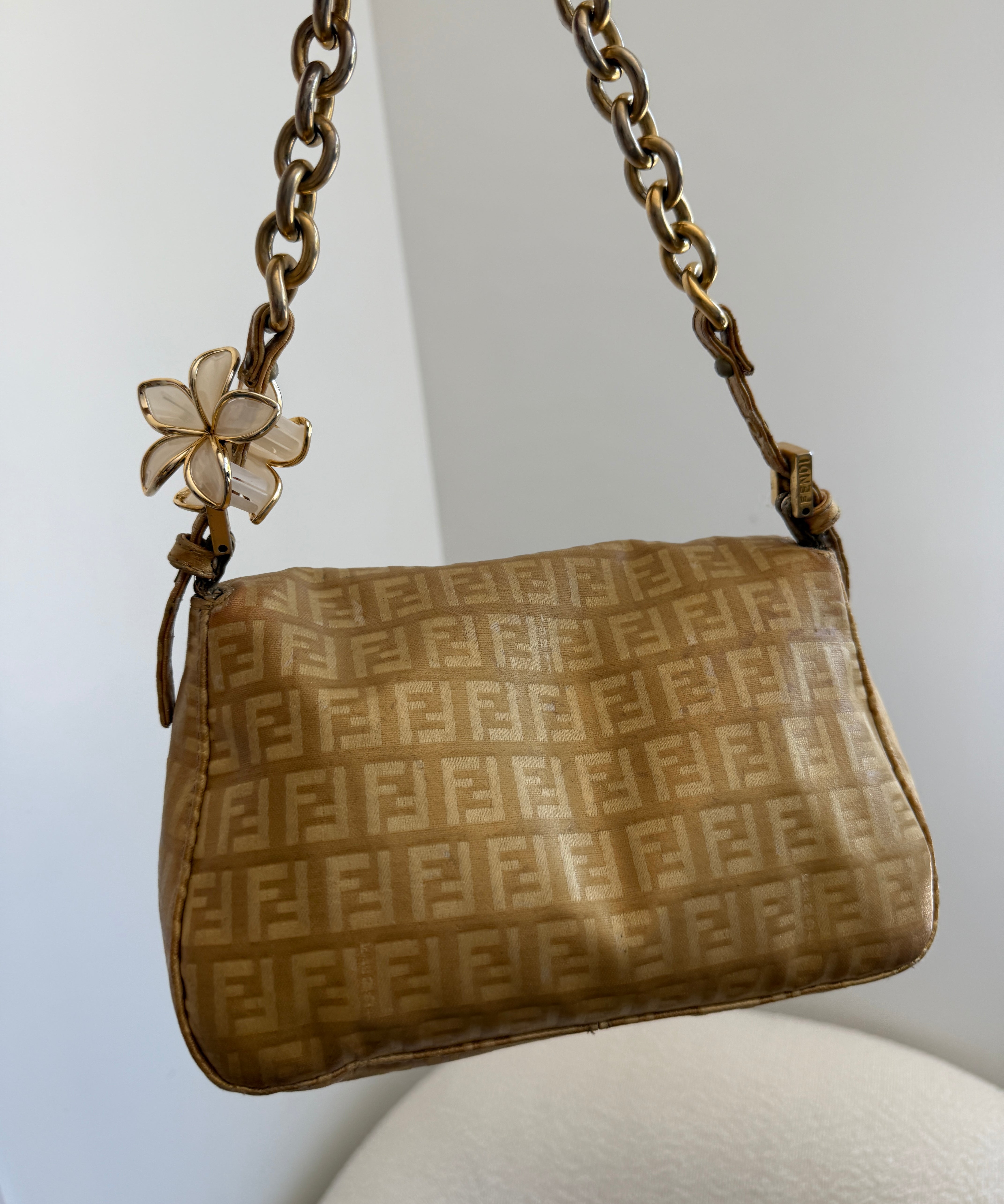 Fendi FF Gold Mini Mamma Baguette Shoulder Bag