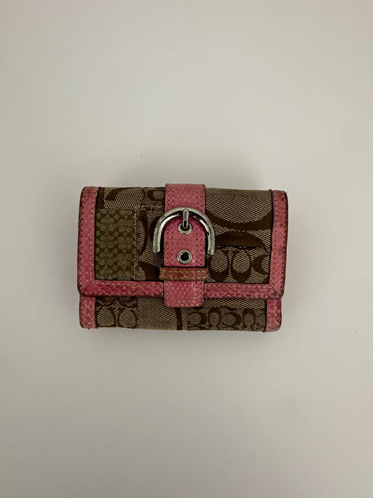 Coach Pink Python Print Soho Wallet