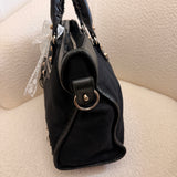 Black Balenciaga Mesh Calfskin Palladium Hardware City Bag