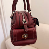 Coach White Mini Boston Satchel Bag