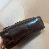 Coach Poppy Brown Leather Pushlock Satchel Bag