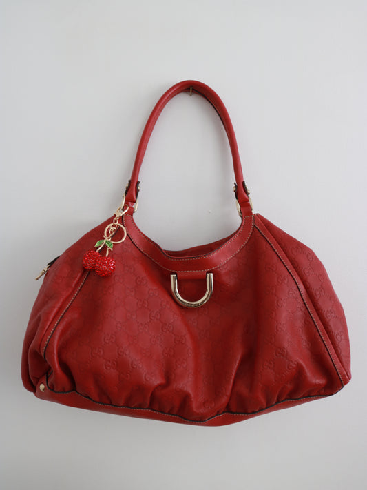 Gucci Red Signature Guccissima Tote