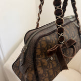 Brown Dior Romantique Trotter Boston Bag