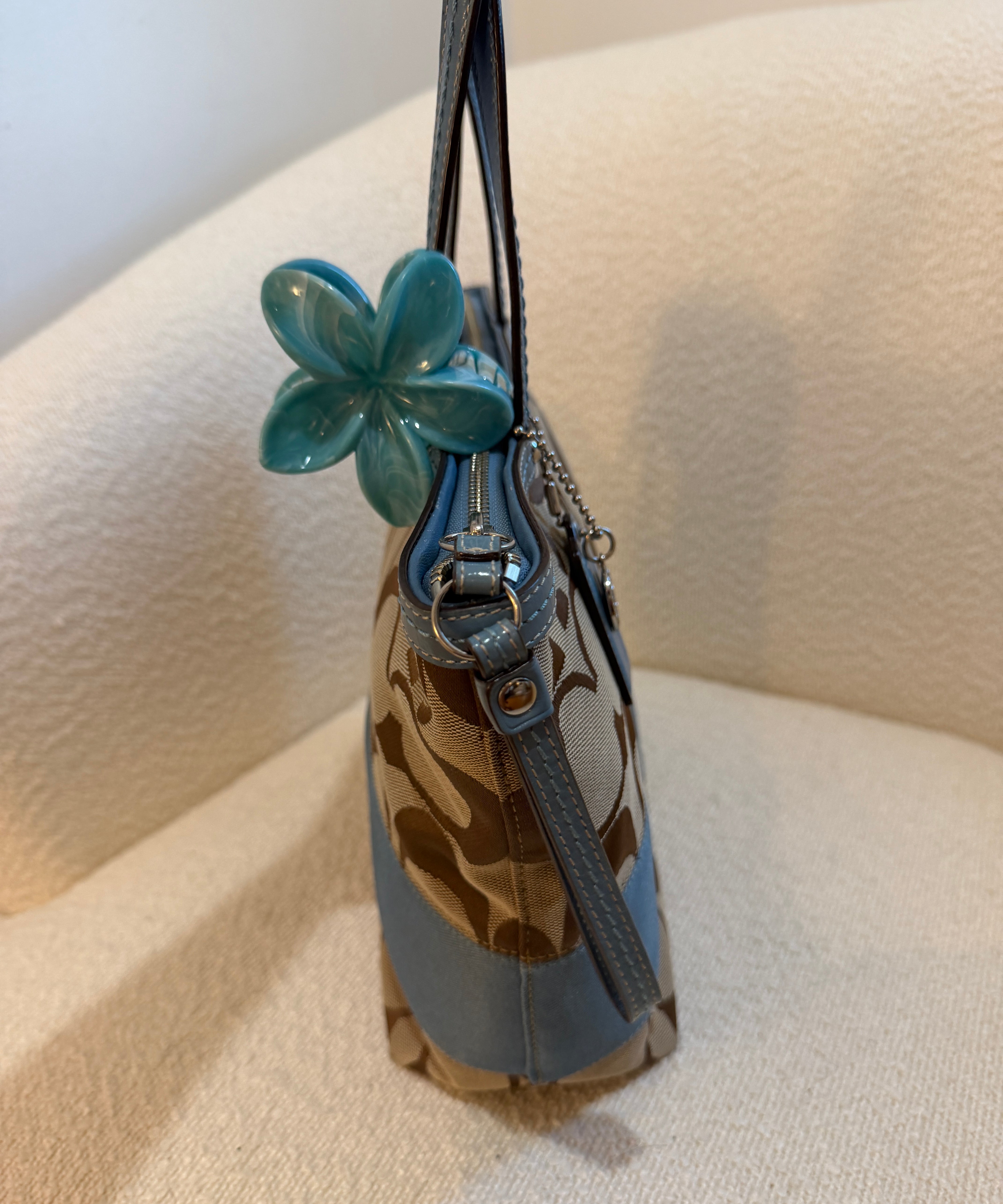 Coach Blue Stripe Tote Bag