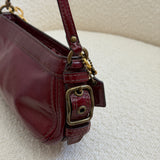 Coach Red Patent Leather Micro Zoe Bag
