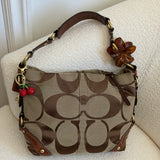 Coach Brown Signature Medium Carly Bag