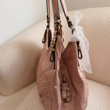 Coach Pink Leather Eyelet Maggie Shoulder Bag