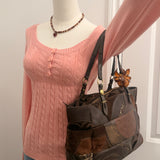 Coach Brown Patchwork Tote Bag