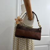 Coach Brown Stripe Monogram Mini Carly Bag