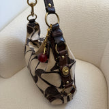 Rare Coach Chocolate Cotton Large Carly Bag