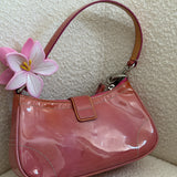 Coach Pink Patent Leather Demi Hamptons Buckle Bag