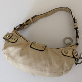 Beige Guess Studded Shoulder Bag