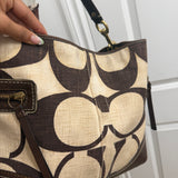 Rare Coach Cream Signature Medium Tote Bag