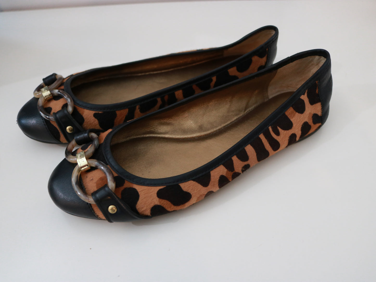 Coach Leopard Calf-Hair Ballet Flats (Size 7*)