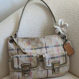 Rare Coach Poppy Multicolored Plaid Madras Bag