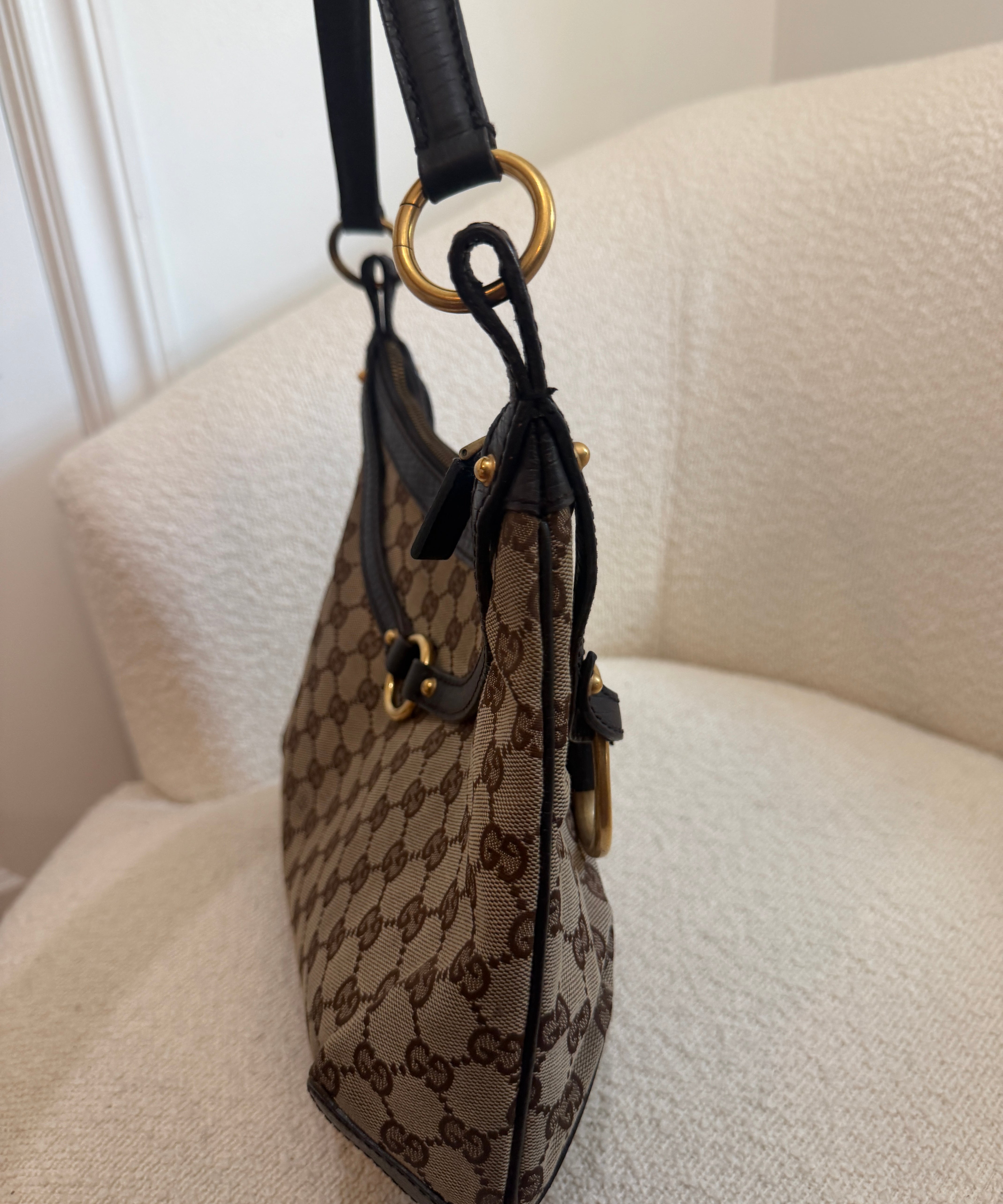 Brown Gucci Horsebit Shoulder Bag
