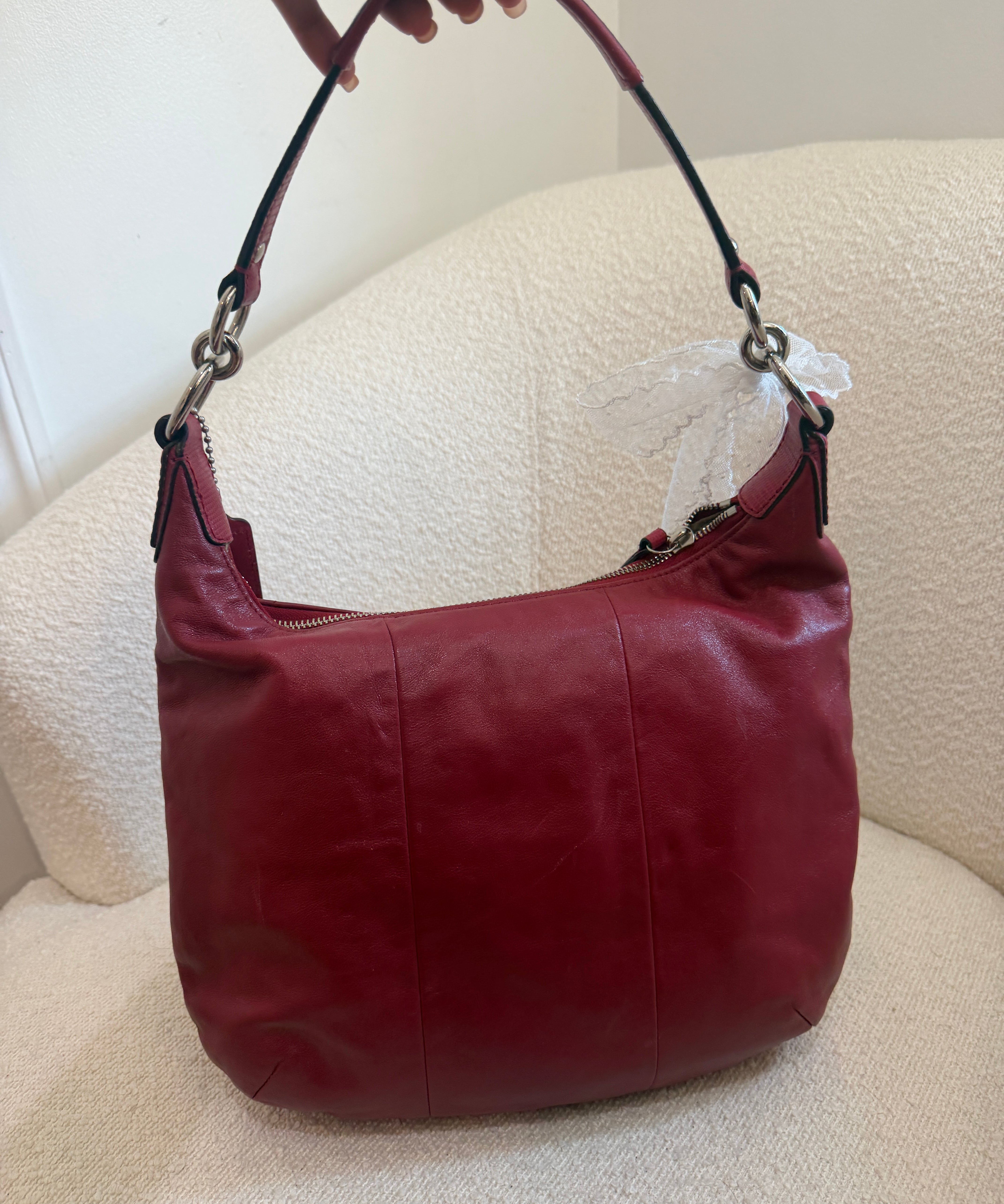 Coach Red Leather Kristen Leather Shoulder Bag